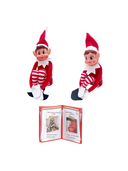 LUTIN FARCEUR FILLE ELVIE/GARCON ELFIE + LIVRET 24 FARCES 2 ASS 10CM X 5CM X 38CM