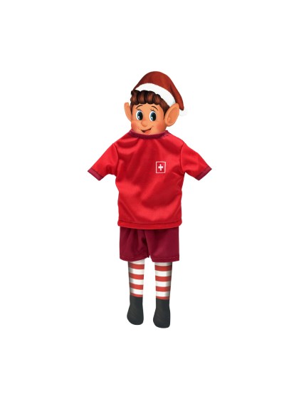 DEGUISEMENT FOOTBALLEUR EQUIPE SUISSE POUR LUTIN FARCEUR 10CM X 0.5CM X 16.5CM