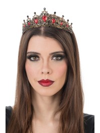 RED AND BLACK DIAMONDS GOTHIC TIARA 14.5CM X 17CM X 5.5CM