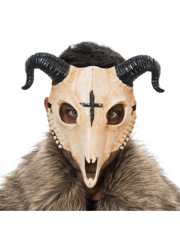 MASQUE SQUELETTE BETE A CORNES 28CM X 9CM X 24CM