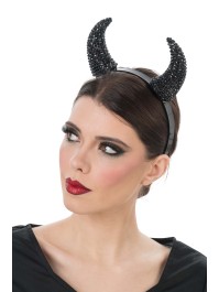 SERRE TETE CORNES DE DIABLESSE DIAMONDS NOIR 18.5CM X 4CM X 22CM