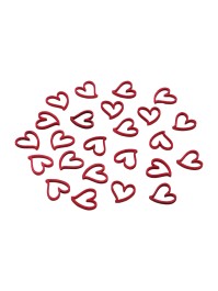 24 CONFETTIS IN HOLZ HERZ ROT 2CM X 2CM X 0.1CM