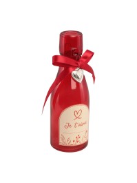 BOUTEILLE VERRE ROUGE COEUR JE T’AIME DIA 5.5CM X 16CM