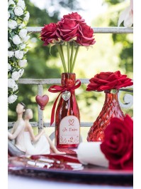 BOUTEILLE VERRE ROUGE COEUR JE T’AIME DIA 5.5CM X 16CM