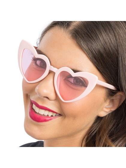 LUNETTES MONTURE COEUR ROSE PASTEL 15CM X 14.5CM X 6CM