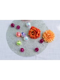 4 SETS DE TABLE SHIMMER ARGENT DIA 34CM