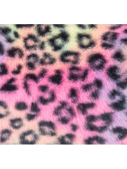 MUTICOLOR LEOPARD FAKE FUR HANDBAG 20CM X 12CM X 22CM