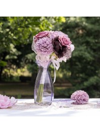 VASE COROLLE GLAS LILA DIA 9.2CM X 8.3 CM X 20CM