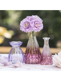 MINI VASE COROLLE VERRE LILAS DIA 7CM X 9CM