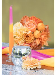 TOPF GLAS DISKOKUGEL SILBER DIA 10CM X 9CM