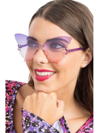 BRILLE KUNSTSTOFF SCHMETTERLEINENG GETONTE GLASER VIOLETT 15CM X 15CM X 6.5CM