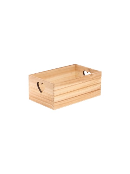 SET 3 HOLZKISTEN HOLZ HERZ 35X25X14CM/ 30X20X12.5CM/25X15X10CM
