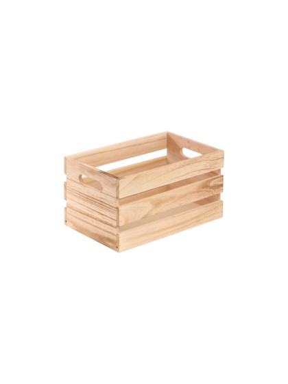 SET 3 NATURAL WOODEN CRATES 36X26X18CM/ 31X21X16CM/ 26X16X14CM