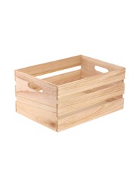 SET 3 NATURAL WOODEN CRATES 36X26X18CM/ 31X21X16CM/ 26X16X14CM