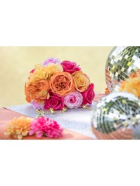 YELLOW/ORANGE/PINK/FUCHSIA BLOOM BUNCH DIA 20CM X 32CM