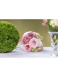 BOUQUET FAIRY POND ROSE/VERT/PARME DIA 20CM X 32CM