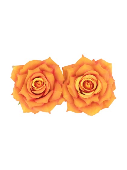 SET 2 ROSES ORANGES DIA 9CM X 5.5CM