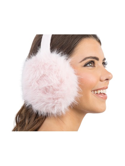 CACHE-OREILLES PLIABLES FAUSSE FOURRURE ROSE PASTEL TU