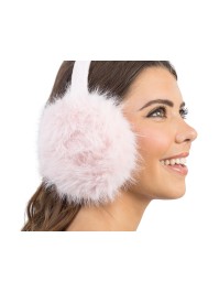 CACHE-OREILLES PLIABLES FAUSSE FOURRURE ROSE PASTEL TU