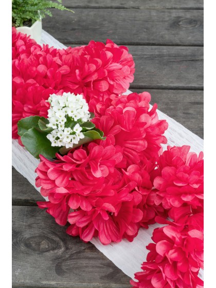 GUIRLANDE FLEURS ROUGES DIA 9CM X 220CM