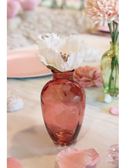 VASE VERRE HERA ROSE BLUSH 7CM X 7CM X 12.5CM
