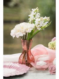 VASE VERRE ALIZA ROSE BLUSH 9CM X 9CM X 14.5CM
