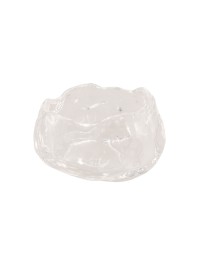 KERZENHALTER GLAS FORM KAMELIE TRANSPARENT 6.5CM X 6.5CM X 3.7CM
