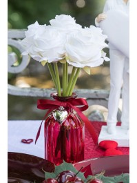 BLUMENSTRAUSS 6 ROSA WEISS DIA 12CM X 23CM