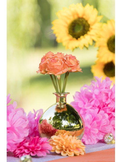 BUNCH OF 6 ORANGE ROSES DIA 12CM X 23CM