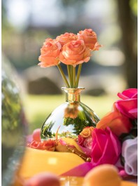 BOUQUET 6 ROSES ORANGES DIA 12CM X 23CM