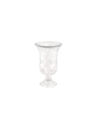 CLEAR VENICE GLASS VASE 12CM X 12CM X 19CM