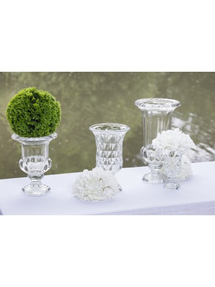 VASE VERRE VENISE TRANSPARENT 17.8CM X 17.8CM X 28.5CM