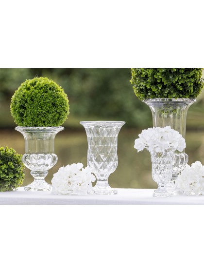 VASE VERRE VENISE TRANSPARENT 17.8CM X 17.8CM X 28.5CM
