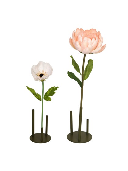 METAL FLOWER BASE FOR 3 STEMS DIA 30CM X 40CM