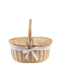 PANIER PIQUE NIQUE EN OSIER 28CM X 20CM X 26CM