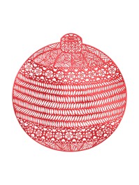 PVC PLACEMAT RED XMAS BALL 38CM X 39CM X 0.1CM