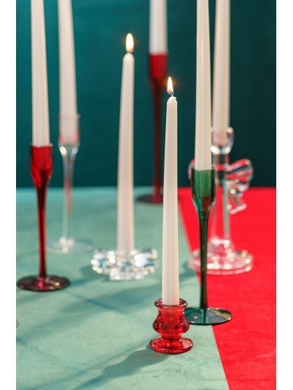 KERZENHALTER GLAS FACKELKERZE ROME ROT DIA 5.5CM X 5.5CM