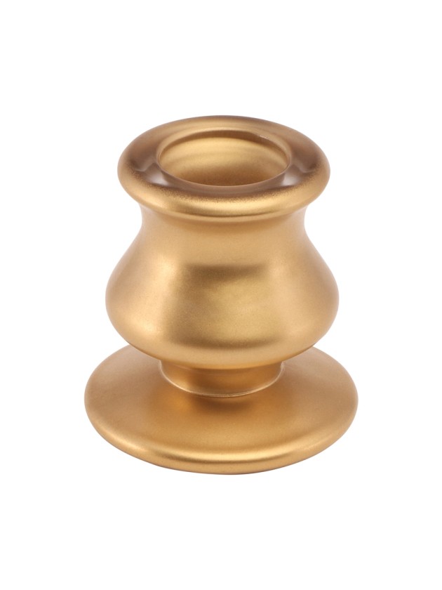 BOUGEOIR VERRE FLAMBEAU ROME OR DIA 5.5CM X 5.5CM