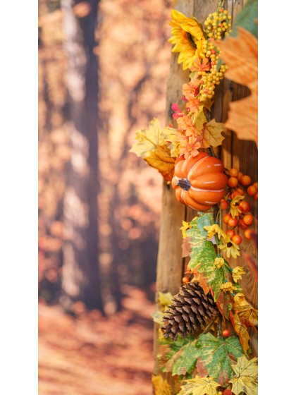 GUIRLANDE AUTOMNALE TOURNESOLS ET CITROUILLES 150CM X 20CM X 12CM