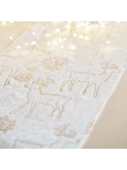 TISCHLÄUFER KUNSTFELL GOLDEN REINDEER 30CM X 3M