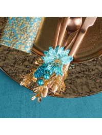 MINI BLUMENSTRAUSS TANNE WEIHNACHTSSTERN BLAUGRÜN 2 SORT. CA. 7.5CM X 3CM X 16CM