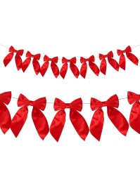 GARLAND 7 RED BOWS 2M X 30CM HT