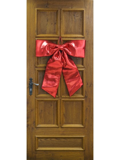 NOEUD JUMBO BRILLANT ROUGE 68CM X 6CM X 82CM
