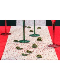 SACHET 50 PETALES VELOURS VERT BORD PAILLETTE 3.5CM X 0.1CM X 5CM