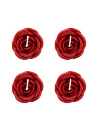SET 4 BOUGIES ROSES ROUGES DIA 5CM X 3.5CM