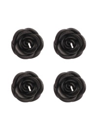 4 BLACK ROSES CANDLES DIA 5CM X 3.5CM