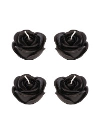 SET 4 BOUGIES ROSES NOIRES DIA 5CM X 3.5CM