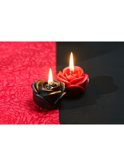 SET 4 BOUGIES ROSES NOIRES DIA 5CM X 3.5CM