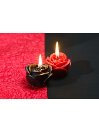 SET 4 BOUGIES ROSES NOIRES DIA 5CM X 3.5CM