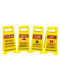 PANNEAU D’AVERTISSEMENT POUR LUTIN FARCEUR - 4 ASS 11.5CM X 1.5CM X 24CM
